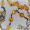St. Joseph Fire-Polished Topaz Czech Glass/Carnelian Rosary - Image 2