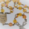 St. Joseph Fire-Polished Topaz Czech Glass/Carnelian Rosary - Image 3