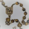 St. Joseph Tiger’s Eye/Rustic Glass Rosary - Image 2
