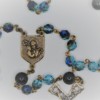 St. Joseph Fire-Polished Blue Czech Glass/Onyx Rosary - Image 2