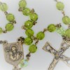St. Joseph Olive-Green Czech Glass/Green Swarovski Crystal Rosary - Image 2