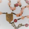 St. Joseph Pink Czech Glass/Pink-Gold Flower Glass Rosary - Image 3