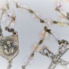 St. Joseph Fire-Polished Pink Czech Glass/Opal Swarovski Crystal Rosary - Image 2