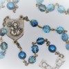 St. Joseph Fire-Polished Blue Czech Glass/Blue Pearl Glass Rosary - Image 2