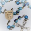 St. Joseph Fire-Polished Blue Czech Glass/Blue Pearl Glass Rosary - Image 3