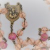 St. Joseph Pink Czech Glass/Fuchsia Glass Rosary - Image 2