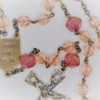 St. Joseph Pink Czech Glass/Fuchsia Glass Rosary - Image 3