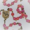 St. Joseph Pink Czech Glass/Pink-Gold Glass Rosary - Image 2