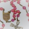 St. Joseph Pink Czech Glass/Pink-Gold Glass Rosary - Image 3