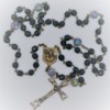 St. Joseph Blue-Gray Czech Glass/Multi-Color Glass Rosary