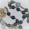 St. Joseph Blue-Gray Czech Glass/Multi-Color Glass Rosary - Image 2