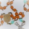 St. Joseph Topaz Czech Glass/Aqua Glass Rosary - Image 3