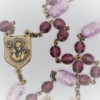 St. Joseph Purple Czech Glass/Purple-Gold Speckled Glass Rosary - Image 2