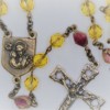 St. Joseph Yellow Czech Glass/Fuchsia Rosary - Image 2