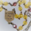 St. Joseph Yellow Czech Glass/Fuchsia Rosary - Image 3