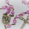 St. Joseph Pink Czech Glass/Purple Speckled Glass Rosary - Image 2