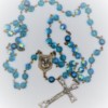 St. Joseph Blue Czech Crystal/Blue Pearl Glass Rosary