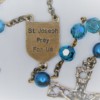St. Joseph Blue Czech Crystal/Blue Pearl Glass Rosary - Image 3