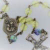 St. Joseph Yellow Czech Glass/Lilac-Green Rosary - Image 2