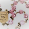 St. Joseph Purple Czech Glass/Purple-Gold Speckled Rosary - Image 3