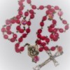 St. Joseph Red Czech Glass/Fuchsia Rosary
