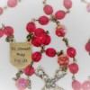 St. Joseph Red Czech Glass/Fuchsia Rosary - Image 3