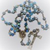 St. Joseph Blue-Silver Czech Glass/Hematite Rosary