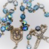 St. Joseph Blue-Silver Czech Glass/Hematite Rosary - Image 2