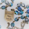 St. Joseph Blue-Silver Czech Glass/Hematite Rosary - Image 3