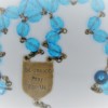 St. Joseph Aqua Glass/Blue Pearl Glass Rosary - Image 3