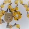 St. Joseph Topaz Czech Glass/Cathedral Glass Rosary - Image 3