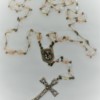 St. Joseph Fire-Polished Pink Czech Glass/Clear Glass Rosary
