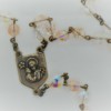 St. Joseph Fire-Polished Pink Czech Glass/Clear Glass Rosary - Image 2