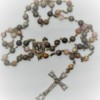 St. Joseph Petrified Wood/Czech Glass Rosary