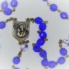 St. Joseph Blue Glass/Multi-Color Swirl Czech Glass Rosary - Image 2