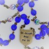 St. Joseph Blue Glass/Multi-Color Swirl Czech Glass Rosary - Image 3