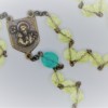 St. Joseph Yellow Czech Glass/Aqua Glass Rosary - Image 2