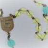St. Joseph Yellow Czech Glass/Aqua Glass Rosary - Image 3