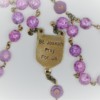 St. Joseph Speckled Purple Czech Glass/Lilac-Gold Flower Glass Rosary - Image 3
