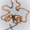St. Joseph Topaz Czech Glass/Lilac Cathedral Glass Rosary