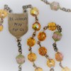 St. Joseph Topaz Czech Glass/Lilac Cathedral Glass Rosary - Image 3