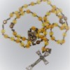 St. Joseph Yellow and Orange Czech Glass Rosary