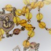 St. Joseph Yellow and Orange Czech Glass Rosary - Image 2