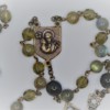 St. Joseph Labradorite, Gray Czech Glass/Black Onyx Rosary - Image 2