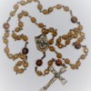 St. Joseph Brown Czech Glass/Tortious-Shell Glass Rosary