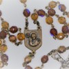 St. Joseph Brown and Fire-Polished Red Czech Glass Rosary - Image 2