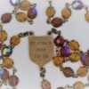 St. Joseph Brown and Fire-Polished Red Czech Glass Rosary - Image 3