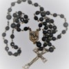 St. Joseph Black Czech Glass/Black Onyx Rosary