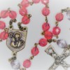 St. Joseph Pink-Opal Czech Glass/Clear Glass Rosary - Image 2