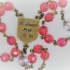 St. Joseph Pink-Opal Czech Glass/Clear Glass Rosary - Image 3